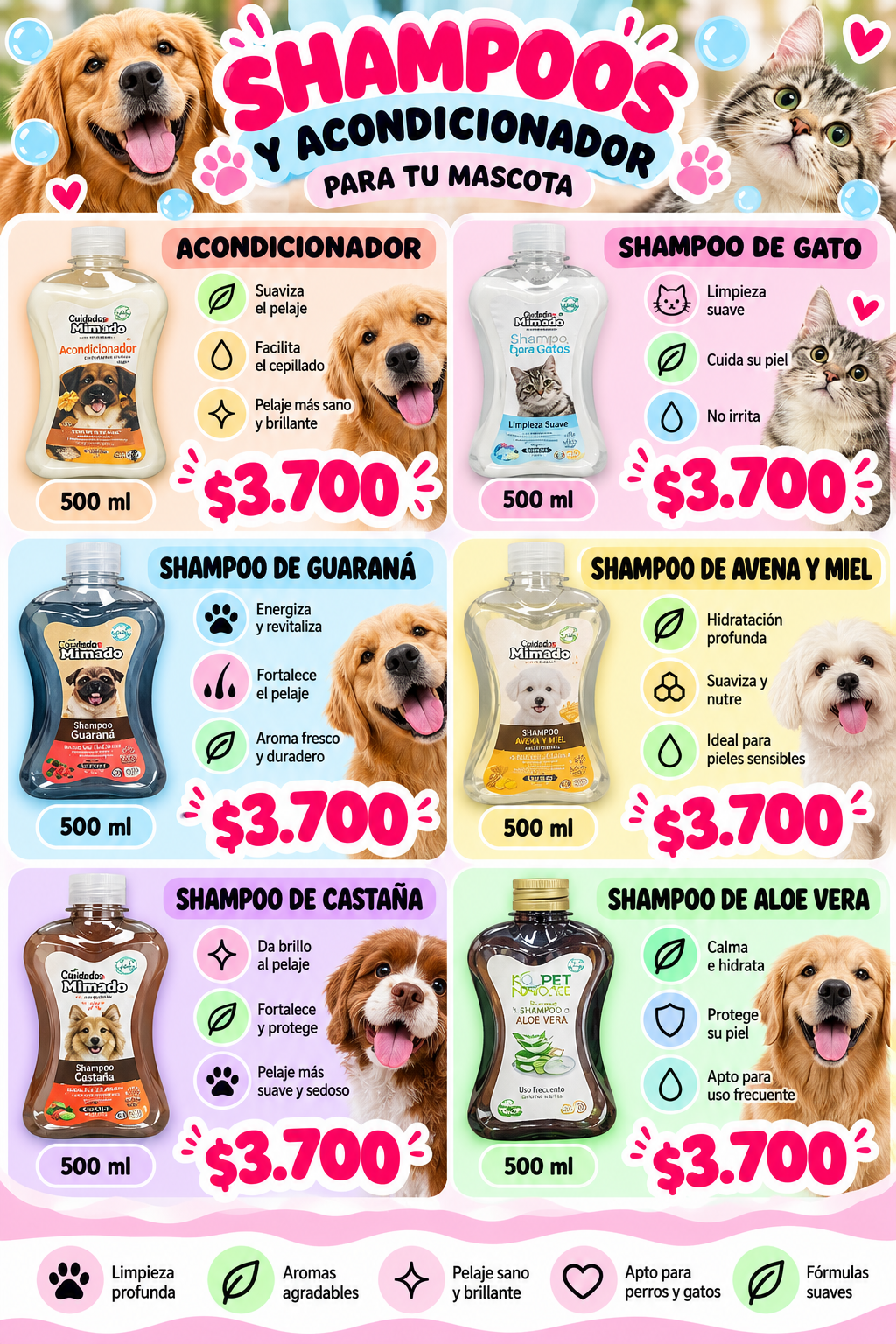 Shampoo y acondicionador Cuidados Mimado 500 ml