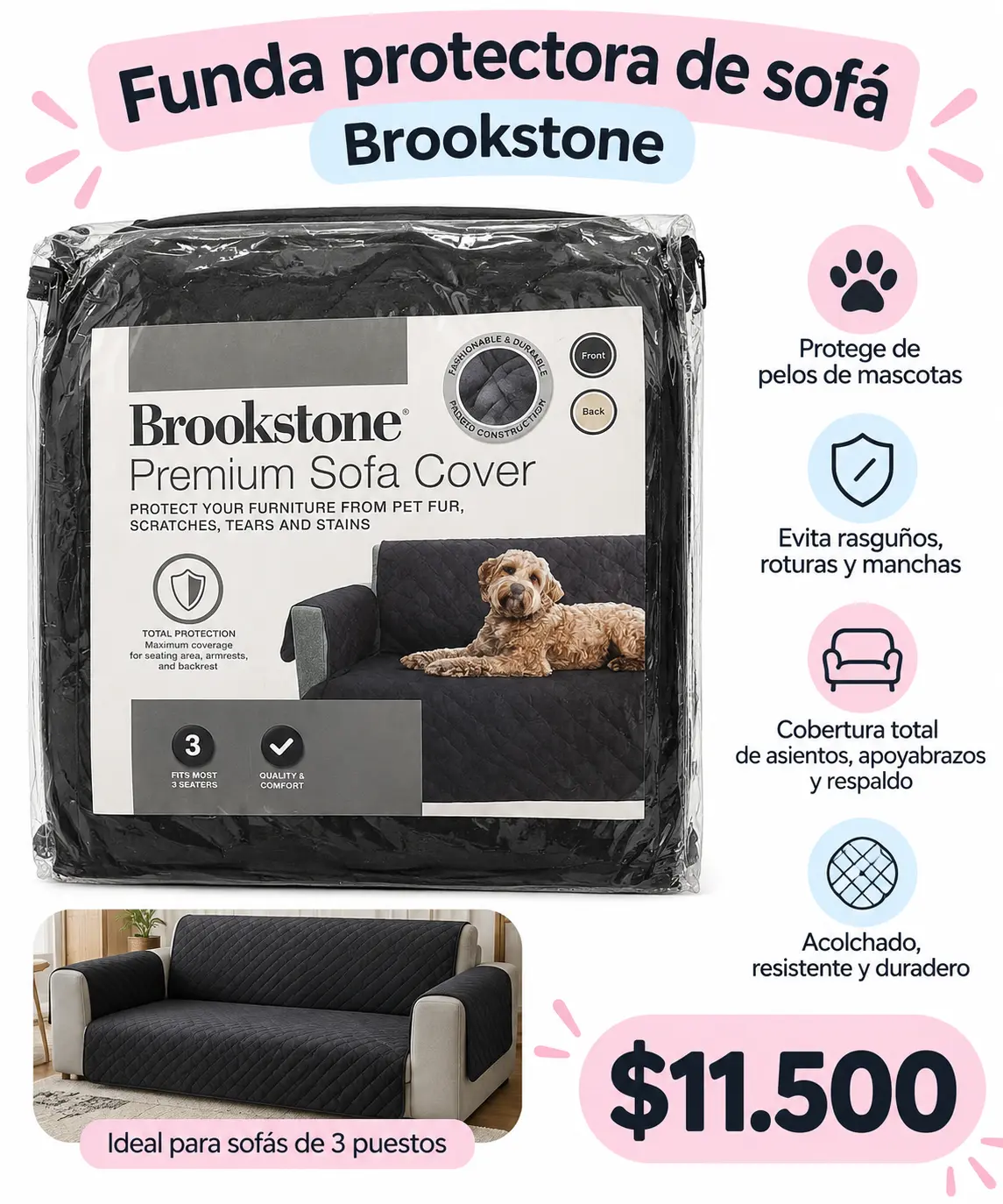 Funda protectora de sofá Brookstone