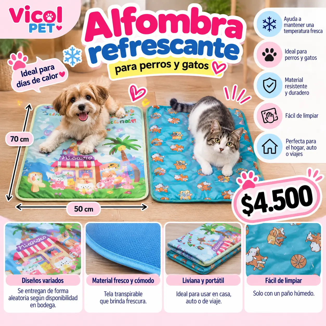 Alfombra refrescante para perros y gatos